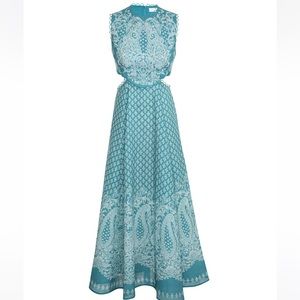 Jude Paisley midi dress, size 0p, Zimmerman